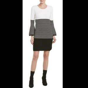 Bb Dakota Striped Black & White 70s Flare Sweater Dress size XS